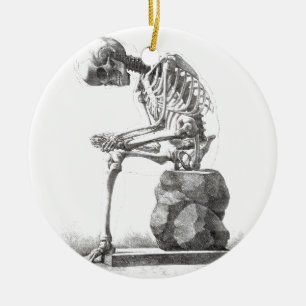 Skelett Sitting Anatomie Illustration Keramik Ornament