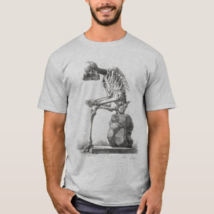 Skelett Sitting Anatomie Illustration T-Shirt