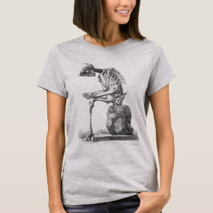 Skelett Sitting Anatomie Illustration T-Shirt