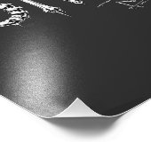 Skelett SKATE Horror Design Fotodruck (Ecke)