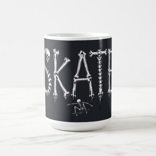 Skelett SKATE Horror Design Kaffeetasse (Mittel)