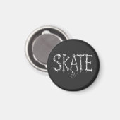 Skelett SKATE Horror Design Magnet (Vorderseite/Rückseite)