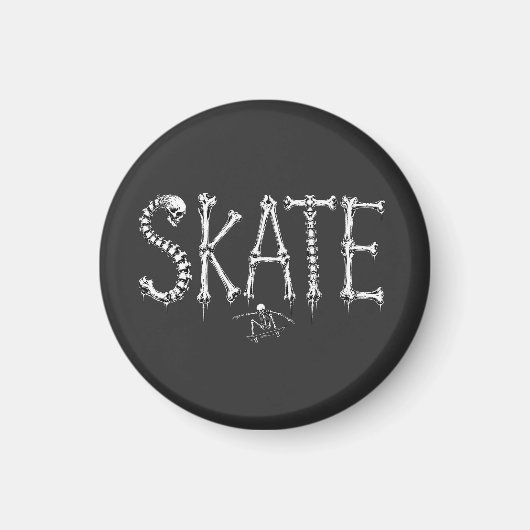 Skelett SKATE Horror Design Magnet (Vorne)