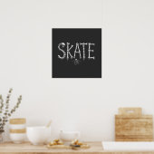 Skelett SKATE Horror Design Poster (Küche)