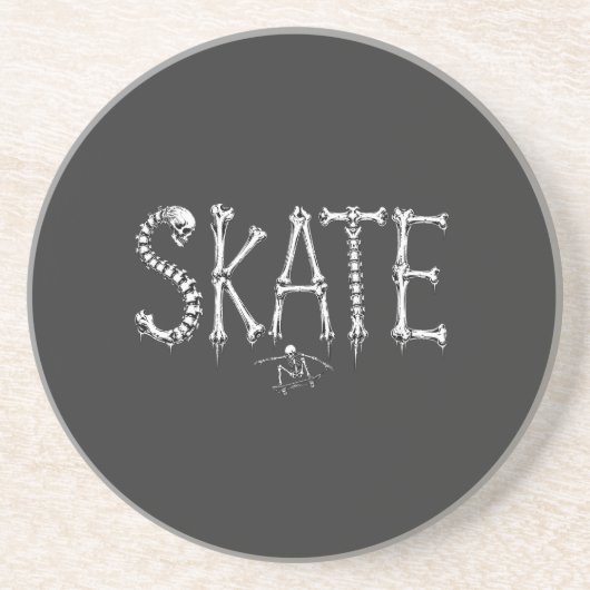 Skelett Skate Knochen Getränkeuntersetzer (Vorne)