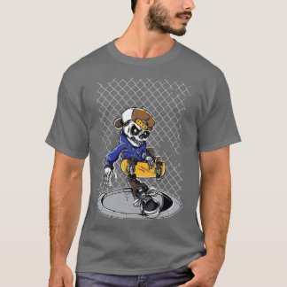 Skelett Skateboard Fence Manhole T-Shirt