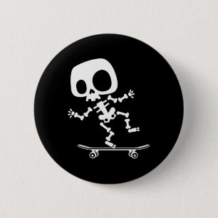 Skelett Skateboard Halloween Kostüm Spaß Skateboar Button