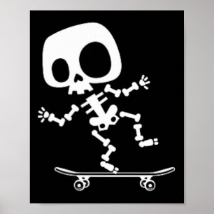 Skelett Skateboard Halloween Kostüm Spaß Skateboar Poster