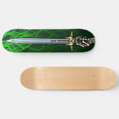 Skelett-Skateboard mit verzaubertem Schwert Skateboard (Horizontal)