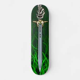 Skelett-Skateboard mit verzaubertem Schwert Skateboard