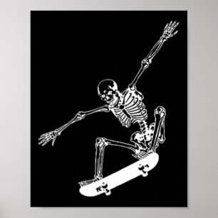 Skelett Skateboard Schädel Halloween Skateboarding Poster