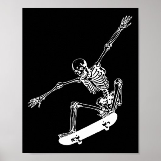 Skelett Skateboard Skull Halloween Skateboard Poster (Vorne)