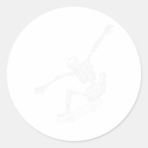 Skelett Skateboard Skull Halloween Skateboard Runder Aufkleber