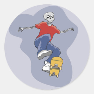 Skelett Skateboarden Aufkleber