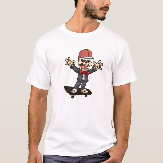 Skelett Skater T-Shirt (Vorderseite)