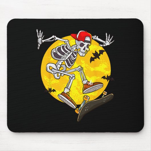 Skelett Skeleton Witziges Halloween Skate Mousepad (Vorne)