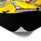 Skelett Skeleton Witziges Halloween Skate Poster (Ecke)