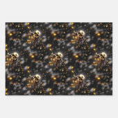 Skelett Skelett Gesicht schwarzen Goldpirat Thema Geschenkpapier Set (Vorderseite 3)