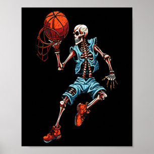 Skelett Skelett Halloween Gruseliger Tauchender To Poster