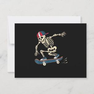Skelett Skelett Halloween Skateboard Skater Postkarte