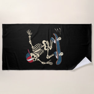 Skelett Skelett Halloween Skateboard Skater Strandtuch