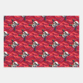 Skelett-Skelett zwischen Piratenmotiv Geschenkpapier Set (Vorderseite 2)