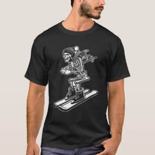 Skelett Skifahren Faules Halloween-Kostüm Cooler T T-Shirt