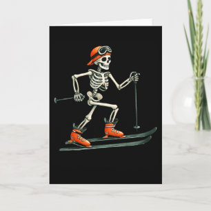 Skelett Skifahren Halloween Kostüm Lustiger Ski Ju Karte