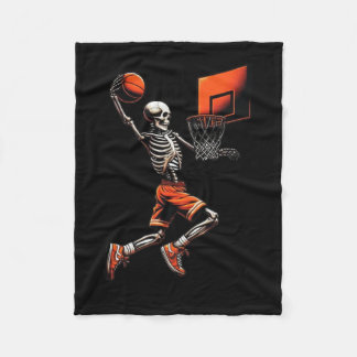 Skelett-Skizze Spieler, der Basketball Hoop macht Fleecedecke