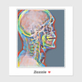 Skelett Skull Abstrakt Anatomie Original Kunst Aufkleber (Blatt)