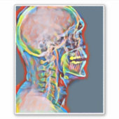 Skelett Skull Abstrakt Anatomie Original Kunst Aufkleber (Vorderseite)