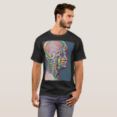 Skelett Skull Abstrakt Anatomie Original Kunst T-Shirt (Vorne ganz)