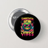 Skelett Sommer Sommerween Stimmung Wassermelone Ja Button (Vorne & Hinten)