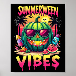 Skelett Sommer Sommerween Stimmung Wassermelone Ja Poster