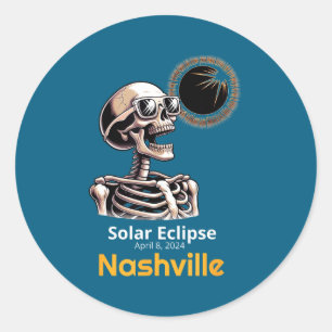 Skelett-Sonnenfinsternis Nashville Indiana Runder Aufkleber