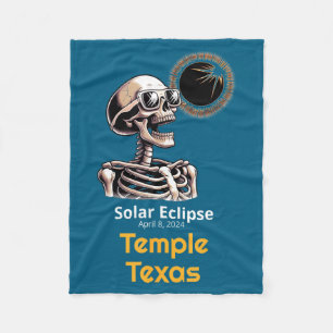 Skelett-Sonnenfinsternis-Tempel-Texas-Illustration Fleecedecke