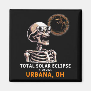 Skelett-Sonnenfinsternis Urbana Ohio Illustration Magnet