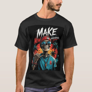 Skelett-Sonnenuntergang: Tropische Streetwear-Illu T-Shirt
