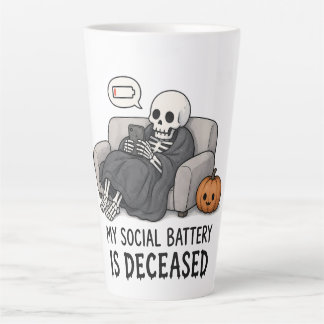 Skelett Soziale Batterie Verstorben Lustig Hallowe Milchtasse