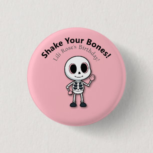 Skelett-Spaß   Halloween-Geburtstagsfeier Button
