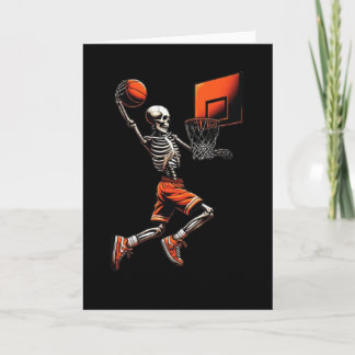 Skelett-Spieler beim Dunking Halloween Vintage Karte