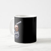 Skelett spielt Baseball Player Halloween Kaffeetasse (Vorderseite Links)