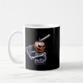 Skelett spielt Baseball Player Halloween Kaffeetasse (Links)