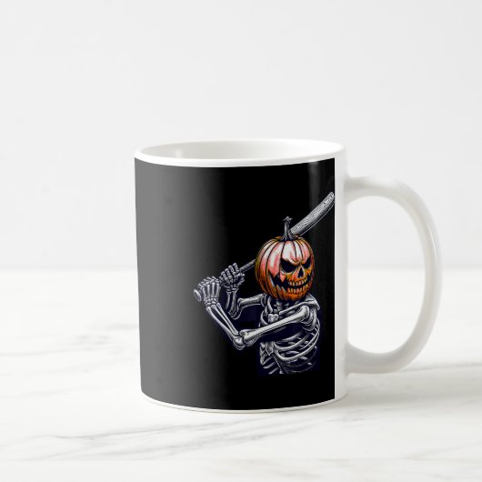 Skelett spielt Baseball Player Halloween Kaffeetasse (Rechts)