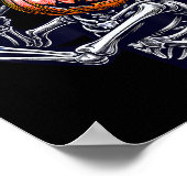 Skelett spielt Baseball Player Halloween Poster (Ecke)