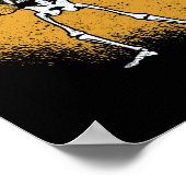 Skelett spielt Saxophon Jazz halloween music Poster (Ecke)