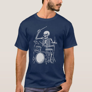 Skelett spielt Schlagzeug T-Shirt