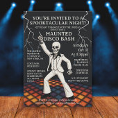 Skelett Spuk Disco Bash Halloween-Party Einladung
