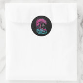 Skelett-Surfen _3  Runder Aufkleber (Tasche)