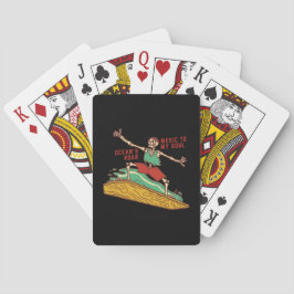Skelett surfen auf spielkarten